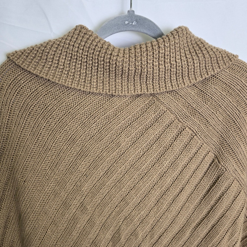 Vermont Country Store Cowl‎ Neck Knit Poncho Shawl, Tan Beige, Missy One Size - Picture 9 of 10